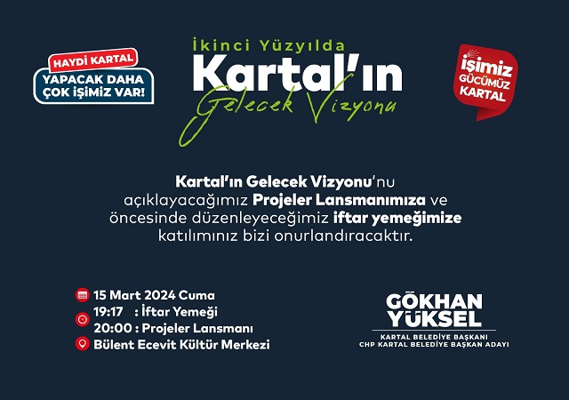 Başkan Yüksel Cumhuriyet’in İkinci Yüzyılında Kartal’ın Gelecek Vizyonunu Açıklayacak